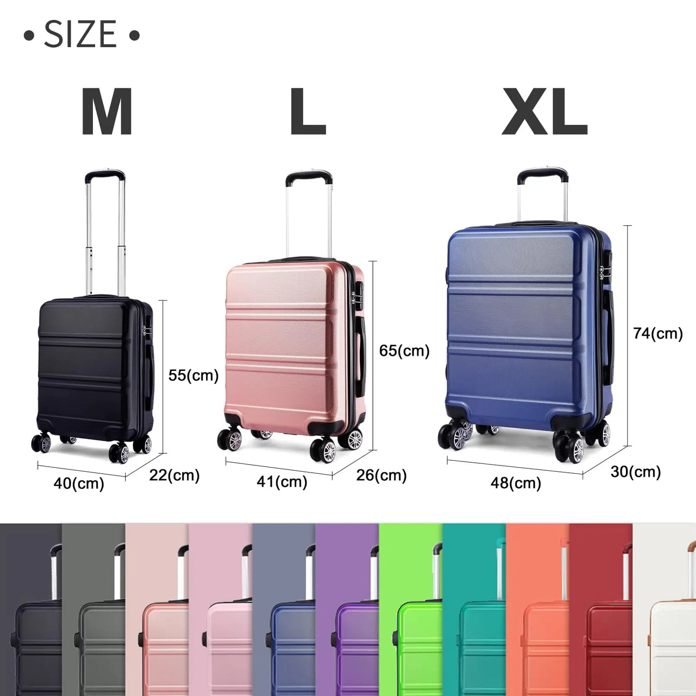 Koffer met TSA-slot – M/L/XL, Lichtgewicht & Wendbaar